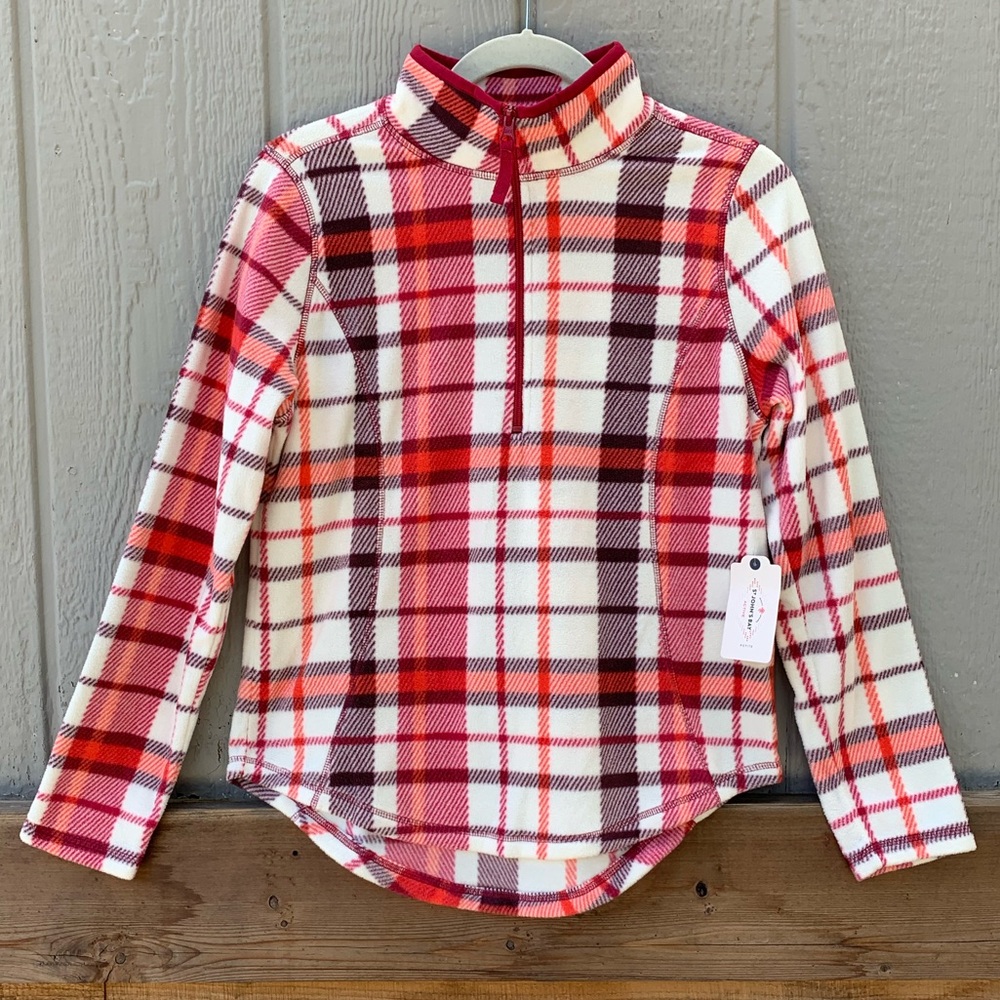 St. John’s Bay soft half zip plaid fleece pullover - Picture 1 of 9